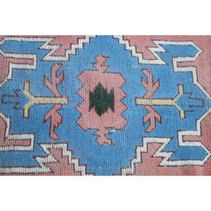 Alfombra Turca de 2.8x6 pies, Alfombra Vintage, Alfombra Azul de Lana del Suroeste - Product Image 5