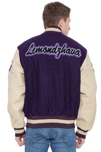 Blouson universitaire en laine personnalisé avec écussons brodés, coupe-vent écologique, style preppy, hiver, tissé - Product Image 2