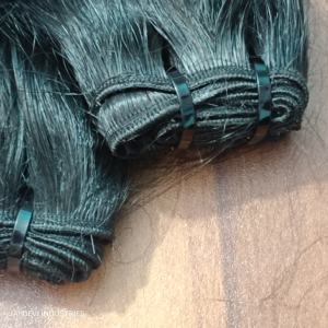 Alta calidad 100g Remy Hair Soft Straight Loose Wave Style Raw Indian Temple Extensión de cabello Genius Weft de Indian Temple - Product Image 2