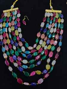 Top Indian Manufacturer's Premium Quality <b>Pearl</b> Multicolor Mala Long Necklace Set Plated Weddings Parties Fashion <b>Jewelry</b> - Product Image 2