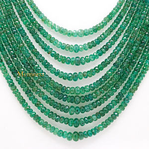 Cuentas Redondas Facetadas de Esmeralda Verde Natural, Cuentas de Piedras Preciosas de Esmeralda, Collar de Esmeralda Genuina, Regalo para Mujer - Product Image 2