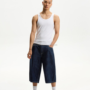 Short de compression de sport taille moyenne pour hommes, sous-vêtement de course athlétique tricoté avec logo personnalisé, jorts pour hommes - Product Image 1