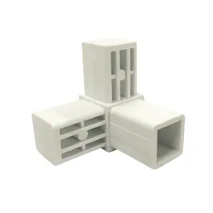Professionelle individuelle Möbel-Klasse Kunststoff Mehrfachrahmen struktureller Verbinder Pvc Eckbefestigung quadratische Rohrrohrbefestigung