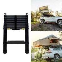 Échelle de tente portable, multifonctionnelle, télescopique, en aluminium épaissi, pliable, capacité de charge de 150 kg, 7 marches, extérieur