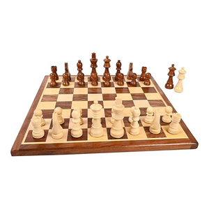 Tablero de Ajedrez de madera cuadrado de diseño moderno hecho en tablero de ajedrez de madera Sheesham para jugadores profesionales - Product Image 6