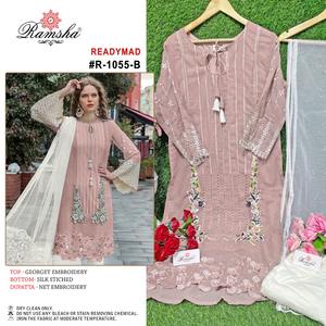 Approvisionnement d'usine en gros Georgette broderie Pakistan Salwar costume pour la fête et l'usure de mariage au prix de gros - Product Image 5