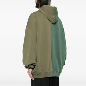 Sweat à capuche décontracté pour hommes personnalisé en gros Creative Goutte épaule bicolore Color-Block Panel Design 100% coton Broderie Hoodie - Product Image 2