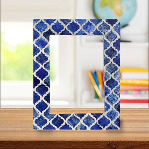 Marco de fotos de madreperla con incrustaciones de resina, Marco encapsulado en hueso, marco de momentos memorables - Product Image 1