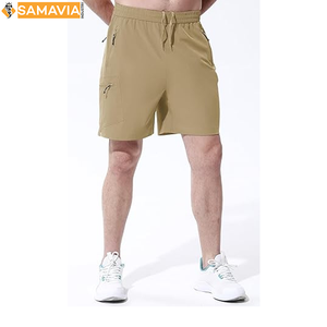 Pantalones cortos ligeros de malla para fitness de secado rápido para hombre, ropa deportiva de estilo informal con patrón sólido para entrenamiento de gimnasia y correr - Product Image 3