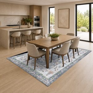 <b>RUGS</b> DEPOT LXDP-0273 Wholesale Grey Silver Traditional Medallion Digital Printed Machine Washable Chenille Area <b>Rug</b> <b>Non</b> <b>Slip</b> - Product Image 4