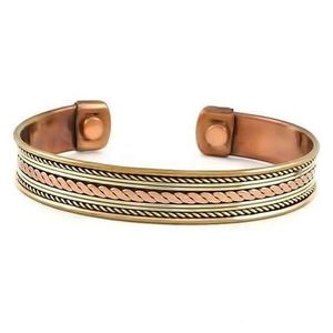 Brazalete de esposas de cobre puro de lujo para hombres y mujeres, brazalete de moda magnético con beneficios curativos para la salud para pacientes con artritis - Product Image 5