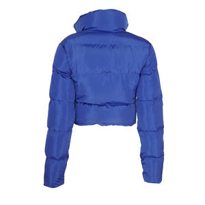 แจ็กเก็ตขนเป็ดสำหรับสุภาพสตรีแบบซิปสีฟ้าเข้มคอปกเสื้อแบบเปิดลง - Product Image 2