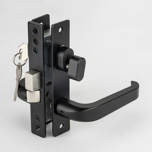 Set kunci Mortise hitam dengan kunci, gagang tuas kunci pintu keamanan tugas berat, perangkat keras pintu layar <span class=keywords><strong>Storm</strong></span> Alloy aluminium untuk rumah - Product Image 4