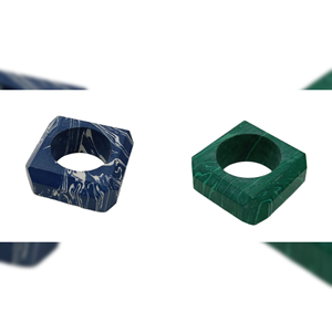 Square Resin Napkin Rings Unique Patterns Classic Style Customized Color for Luxury Dining <b>Table</b> Decor for Home <b>Parties</b> - Product Image 1