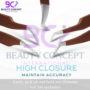 Best Premium Quality New Arrival Chocolate-Colored Stainless Steel Eyelash Extension Tweezers Made in Pakistan for Beauty Use - Product Image 5