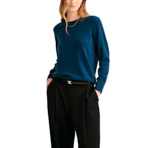 Vente en gros pull basique pour femmes style facile haut à col rond solide tricots décontractés en tricot uni avec ordinateur - Product Image 1