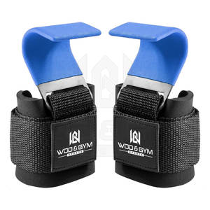 Vente en gros professionnel en néoprène renforcé d'acier antidérapant durable confortable poignées d'haltérophilie crochets de traction bracelets de poignet - Product Image 1