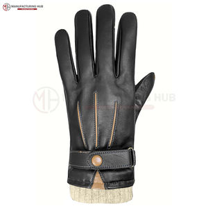 Gants en cuir d'hiver pour femmes Oem personnalisés de haute qualité doublés de laine gants de mode en cuir chauds coupe-vent pour l'extérieur - Product Image 4