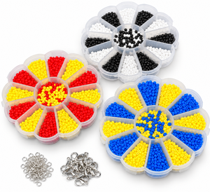 Boîte à bijoux carrée classique en plastique transparent avec 13 compartiments, couvercle, pour perles et artisanat, étanche au lave-vaisselle et portable - Product Image 3