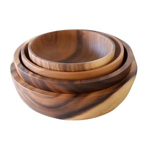 Nouveauté, best-seller, bol à salade en bois d'acacia naturel, poli, écologique, de haute qualité, articles de cuisine en gros, Vietnam - Product Image 2