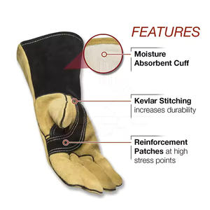 Guantes de trabajo de cuero de vaca de la mejor calidad 2025 Guantes de seguridad de soldadura y uso diario de estilo liso - Product Image 3