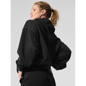 Sudadera de Mujer de Alta Calidad Personalizada con Cuello Redondo Negro, Sudadera de Mujer y Sudaderas con Capucha Deportivas para Mujer - Product Image 2