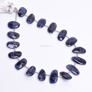 Top A + ลูกปัดเหลี่ยมเพชรพลอยธรรมชาติคุณภาพสูง8นิ้ว8X12 8X15มม. สีน้ำเงินเส้นใยรูปทรงแฟนซีสำหรับทำเครื่องประดับผลิตจากโรงงานโดยตรง - Product Image 2