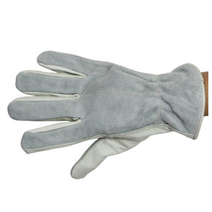 Gants de travail en cuir blanc de sécurité pour l'industrie de la construction, vente en gros - Product Image 3