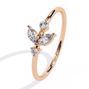 Bagues empilables pour femmes en or massif 18 carats avec diamants naturels taillés marquise et ronds, idéales pour le quotidien, les fêtes et comme cadeau - Product Image 3