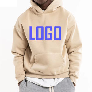 เสื้อฮู้ดดี้ผ้าฝ้ายคุณภาพสูง 100% หนานุ่ม สีพื้น ไม่มีเชือก ทรงโอเวอร์ไซส์ สำหรับฤดูหนาว  รับสกรีนโลโก้ ไซส์พลัส สำหรับผู้ชาย - Product Image 4