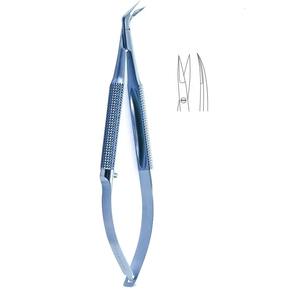 Micro-ciseaux à manche incurvé en titane, qualité supérieure, acier inoxydable allemand, instruments de microchirurgie - Product Image 1