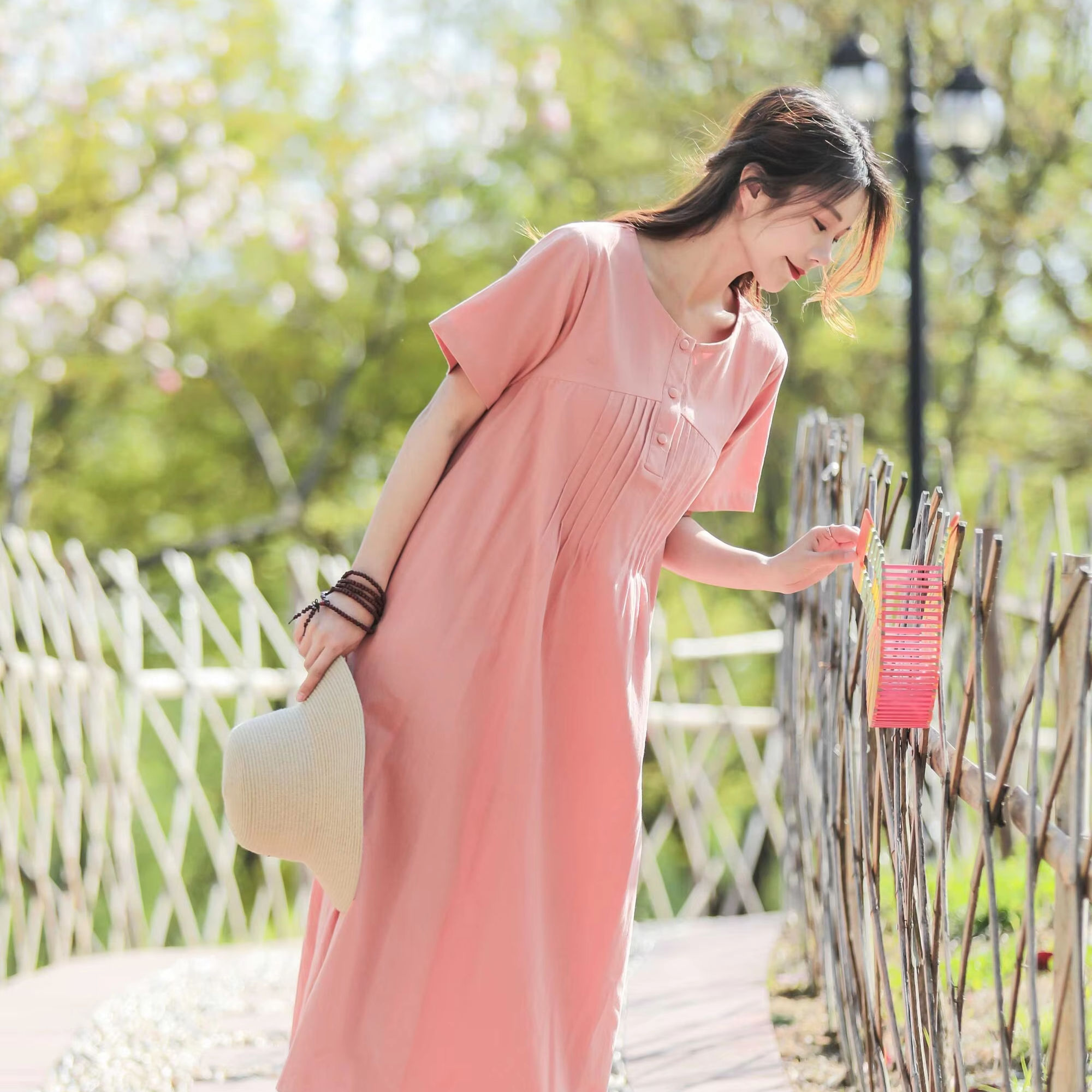 Cotton Linen Maxi Dress Loose Fitted Dresses Cotton Linen Maxi Loose Casual  One Piece Plus Size Clothing Oversized Maxi Dress