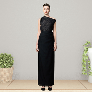 Jupe longue décontractée pour femmes ALETHEA ASYMMEKIC JUPE 72% Viscose 28% Polyester Haut de Offre Spéciale avec fourmi blanche pour un usage quotidien - Product Image 3