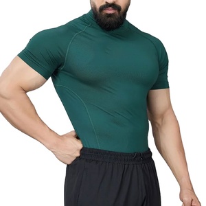 Camiseta Deportiva de Compresión para Verano, Cuello Redondo, 100% Algodón, Gruesa, Transpirable, Ecológica, para Correr, 180 Gramos - Product Image 3
