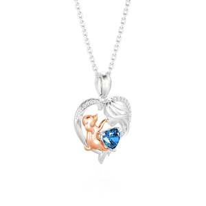 Collier personnalisé Jeulia Petland pour maman et chien avec pendentif cœur et pierre de naissance - Product Image 2