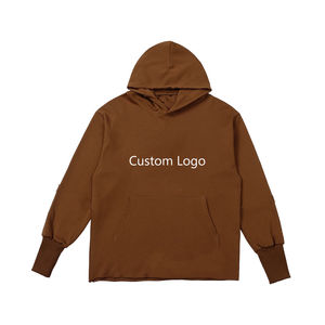 Sweats à capuche pour hommes 100% coton blanc épais éponge française de luxe qualité poids lourd coupe surdimensionnée impression personnalisée logo - Product Image 5