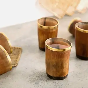 Vaso de chupito de cuerno de buey/Copa de cuerno Vikingo, copa de vino Natural Viking Shot de Royal Artisans