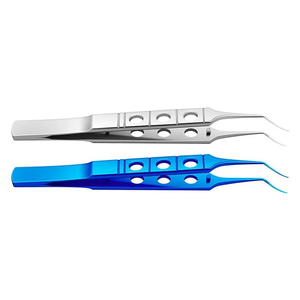 Pinzas Oftálmicas Microquirúrgicas de Acero Inoxidable con Punta Curva, Reutilizables, para Cirugía Ocular, Juego de Instrumentos Microquirúrgicos - Product Image 4