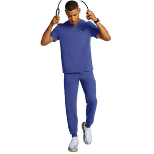 Uniformes de soins infirmiers extensibles à 4 voies à séchage rapide médecins hospitaliers médicaux col montant manches courtes gommages ensembles d'uniformes - Product Image 2