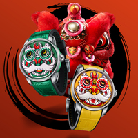 Montre homme LUCKY HARVEY série Zhiqu Lion Réveillé, mouvement automatique, lumineuse, mécanique, ZLS105