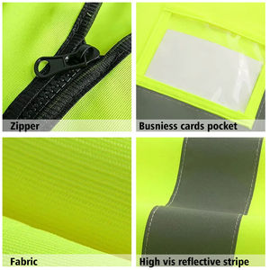 Chaleco de construcción de malla de poliéster, chalecos de seguridad, chaleco de trabajo reflectante para chaqueta de seguridad vial Unisex - Product Image 5