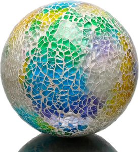 Esfera de vidrio de mosaico elegante, diseño creativo, bolas decorativas para el hogar, adornos de Metal dorado para decoración del hogar o regalo - Product Image 1