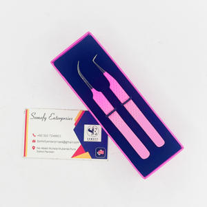 Venta al por mayor de acero inoxidable sostenible de 90 grados pinzas de extensión de pestañas curvas logotipo personalizado instrumentos de belleza - Product Image 5