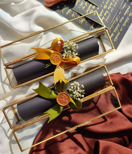 Invitación DE BODA Caja de desplazamiento de cristal Invitación DE BODA Imprimible Latón Hecho a mano y Material de latón y espejo Caja de invitación - Product Image 2