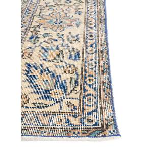 Alfombra de Lana Azul Vintage Anudada a Mano, Modelo Pae-5046, Grande, Rectangular 9x12, con Patrón de Medallón, Hecha a Mano para Sala de Estar y Dormitorio - Product Image 4