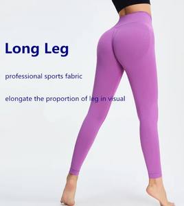 Mallas de Yoga de entrenamiento transpirables suaves con logotipo personalizado mallas de Yoga de cintura alta para mujer - Product Image 3