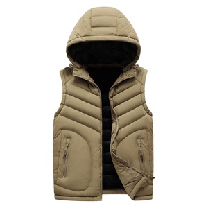 Custom Hooded Canvas <b>Men's</b> Sleeveless Puffer Jacket OEM ODM Waterproof Windproof Insulated for Outdoor Sportswear and Daily Use - Product Image 5