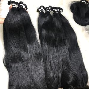 Vente en gros Extensions de cheveux humains à pointe plate en kératine droite naturelle Jet Black - Product Image 2