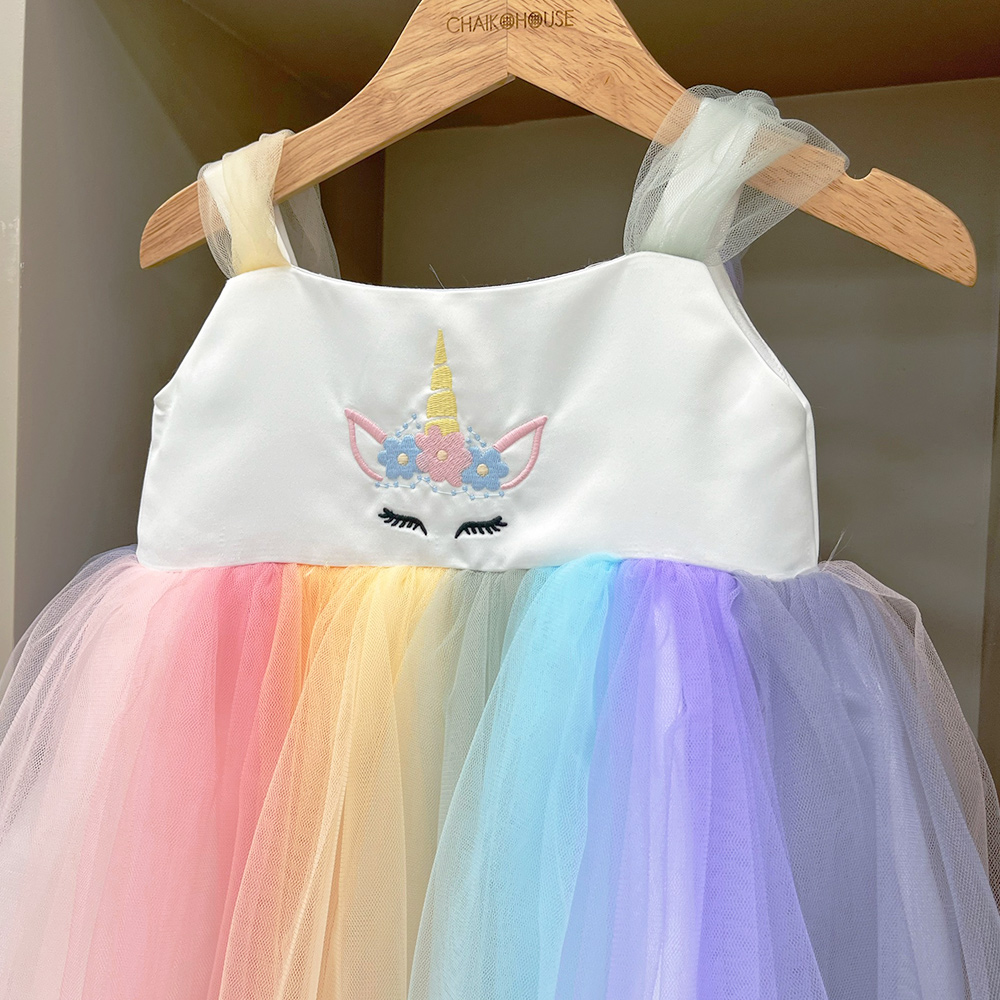 Wholesale Unicorn Dress - White Pink Princess Frocks