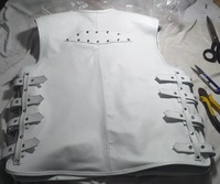 Gilet de moto vintage en peau de mouton blanc pour homme, de haute qualité, personnalisé, imperméable, coupe-vent, respirant et écologique
